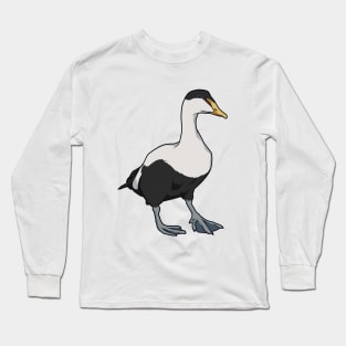 Drawing of a Common Eider Long Sleeve T-Shirt